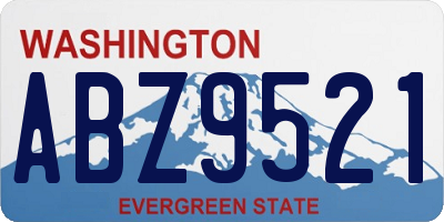 WA license plate ABZ9521