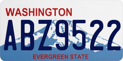 WA license plate ABZ9522