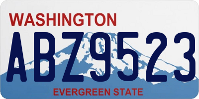 WA license plate ABZ9523