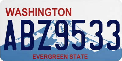 WA license plate ABZ9533