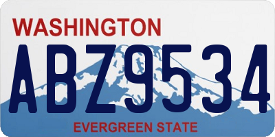 WA license plate ABZ9534