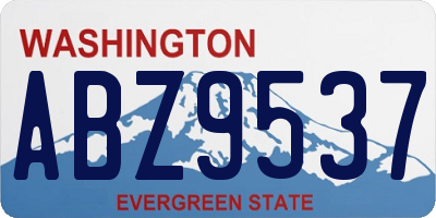 WA license plate ABZ9537