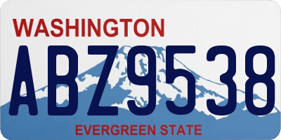 WA license plate ABZ9538