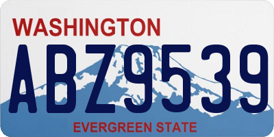 WA license plate ABZ9539