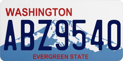 WA license plate ABZ9540
