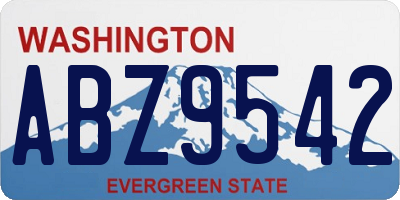 WA license plate ABZ9542