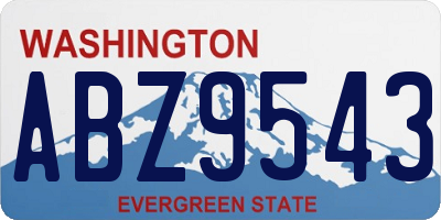 WA license plate ABZ9543