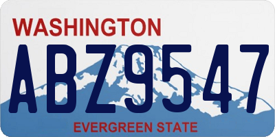 WA license plate ABZ9547