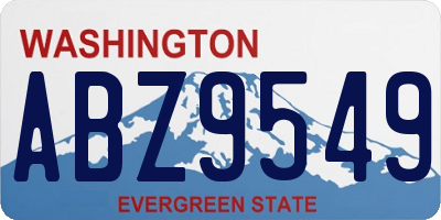 WA license plate ABZ9549