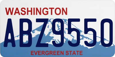 WA license plate ABZ9550
