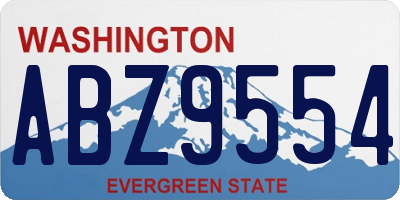 WA license plate ABZ9554