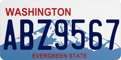WA license plate ABZ9567