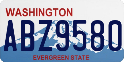 WA license plate ABZ9580