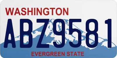 WA license plate ABZ9581