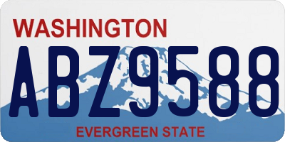 WA license plate ABZ9588