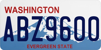 WA license plate ABZ9600