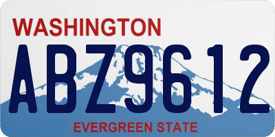 WA license plate ABZ9612