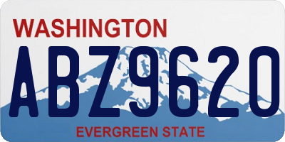 WA license plate ABZ9620