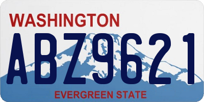 WA license plate ABZ9621