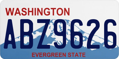 WA license plate ABZ9626