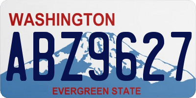WA license plate ABZ9627