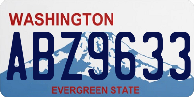 WA license plate ABZ9633