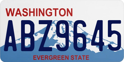 WA license plate ABZ9645