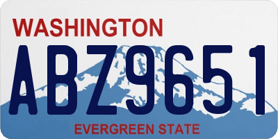 WA license plate ABZ9651