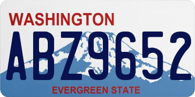 WA license plate ABZ9652