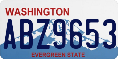 WA license plate ABZ9653
