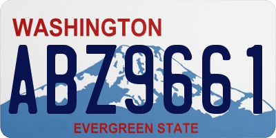 WA license plate ABZ9661