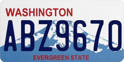 WA license plate ABZ9670