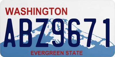 WA license plate ABZ9671