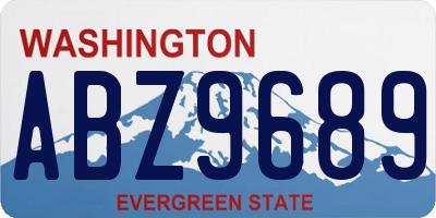 WA license plate ABZ9689