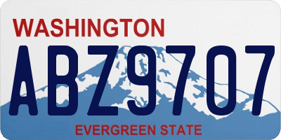 WA license plate ABZ9707