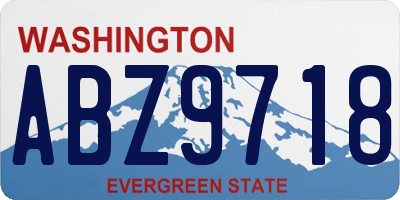 WA license plate ABZ9718