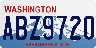 WA license plate ABZ9720