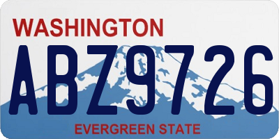 WA license plate ABZ9726