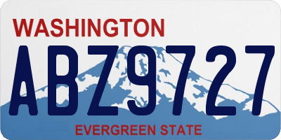 WA license plate ABZ9727