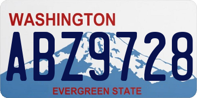 WA license plate ABZ9728