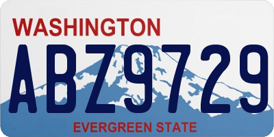 WA license plate ABZ9729