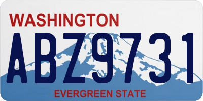WA license plate ABZ9731
