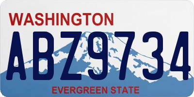 WA license plate ABZ9734