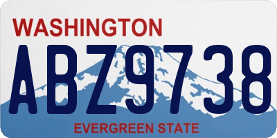 WA license plate ABZ9738