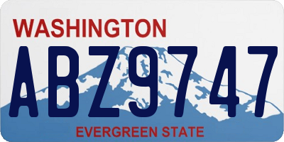 WA license plate ABZ9747