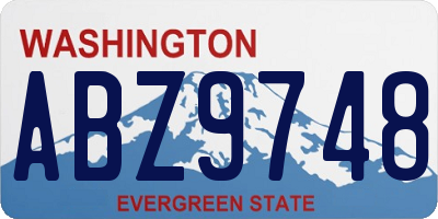 WA license plate ABZ9748