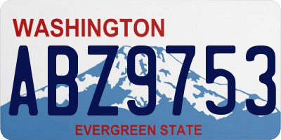 WA license plate ABZ9753