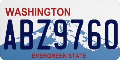 WA license plate ABZ9760