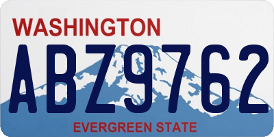 WA license plate ABZ9762