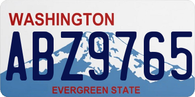 WA license plate ABZ9765